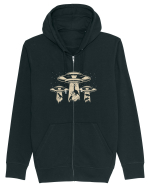 Vintage Dinosaur Alien Abduction Hanorac cu fermoar Unisex Connector