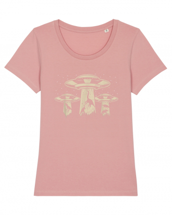 Vintage Dinosaur Alien Abduction Canyon Pink