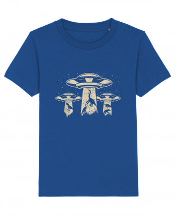 Vintage Dinosaur Alien Abduction Majorelle Blue