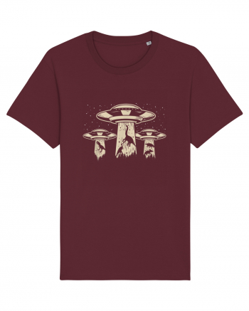 Vintage Dinosaur Alien Abduction Burgundy