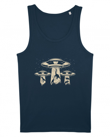 Vintage Dinosaur Alien Abduction Navy