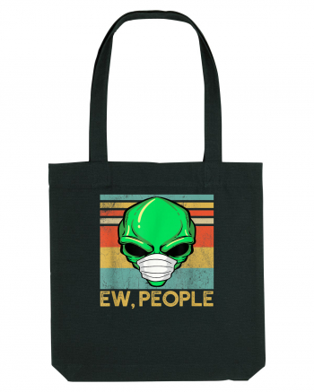 Vintage Ew People Alien Head Wearing Face Mask Black