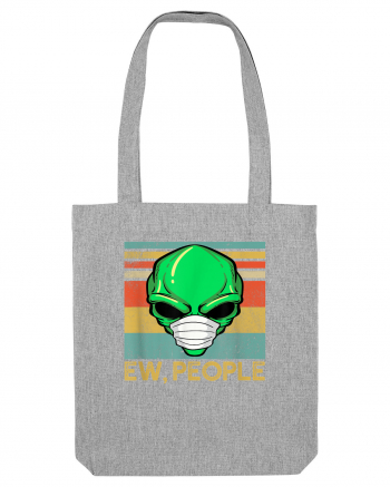 Vintage Ew People Alien Head Wearing Face Mask Heather Grey