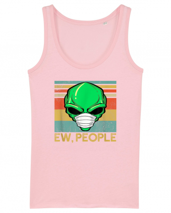 Vintage Ew People Alien Head Wearing Face Mask Cotton Pink