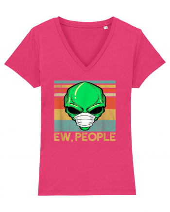 Vintage Ew People Alien Head Wearing Face Mask Raspberry