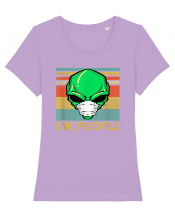 Vintage Ew People Alien Head Wearing Face Mask Lavender Dawn