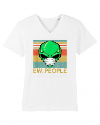 Vintage Ew People Alien Head Wearing Face Mask White