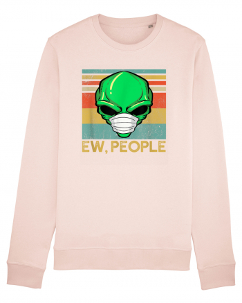 Vintage Ew People Alien Head Wearing Face Mask Candy Pink