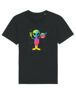 Vintage Retro 1970s Tie Dye Groovy Alien Peace Tricou mânecă scurtă Unisex Rocker