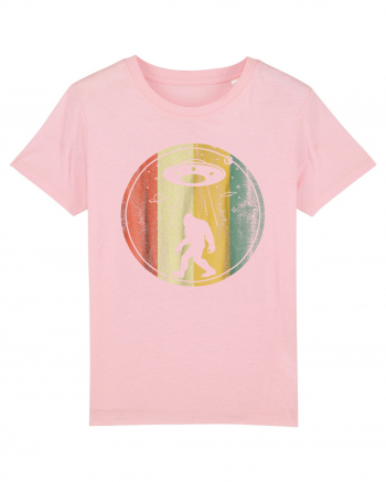 Vintage Retro Classic Bigfoot Sasquatch Alien UFO Cotton Pink