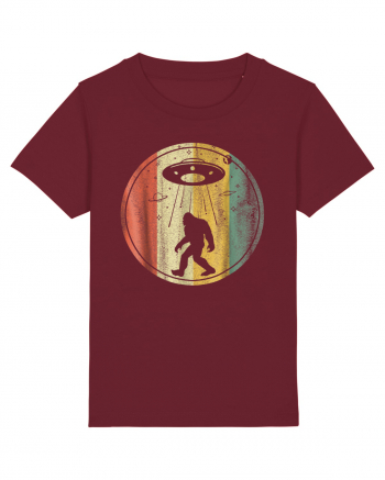 Vintage Retro Classic Bigfoot Sasquatch Alien UFO Burgundy