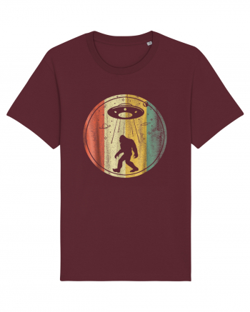 Vintage Retro Classic Bigfoot Sasquatch Alien UFO Burgundy