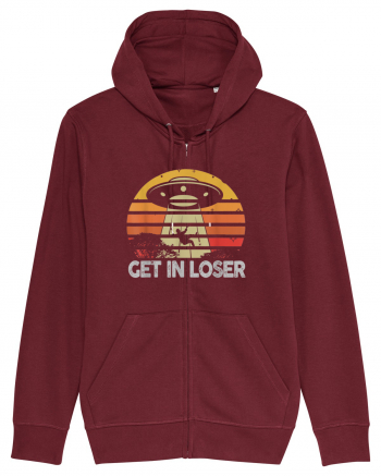 Vintage Retro Get In Loser Alien Burgundy