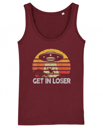 Vintage Retro Get In Loser Alien Burgundy