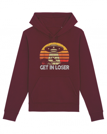 Vintage Retro Get In Loser Alien Burgundy