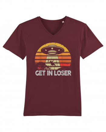 Vintage Retro Get In Loser Alien Burgundy