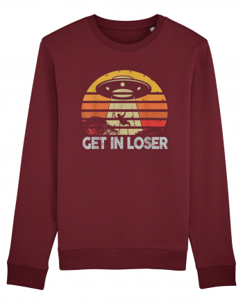 Vintage Retro Get In Loser Alien Burgundy