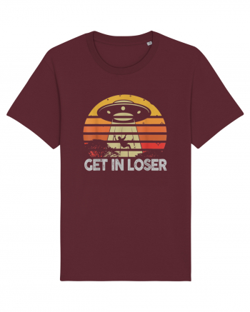 Vintage Retro Get In Loser Alien Burgundy