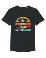 Vintage Retro Get In Loser Alien Tricou mânecă scurtă guler larg Bărbat Skater