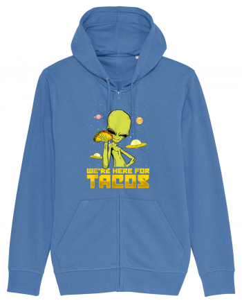 Were Here For Tacos Space Alien Bright Blue