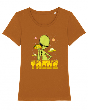 Were Here For Tacos Space Alien Roasted Orange