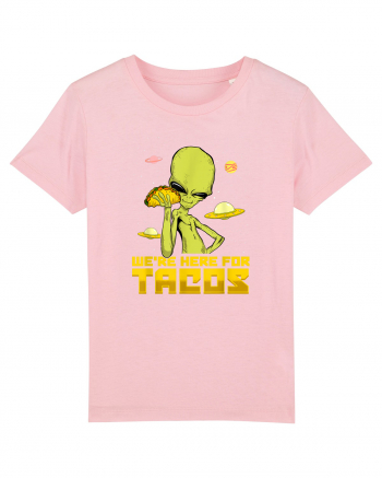 Were Here For Tacos Space Alien Cotton Pink