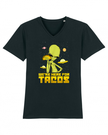 Were Here For Tacos Space Alien Black