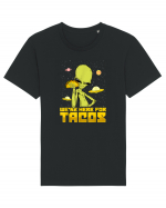 Were Here For Tacos Space Alien Tricou mânecă scurtă Unisex Rocker