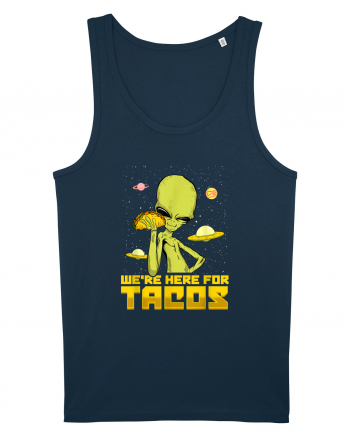 Were Here For Tacos Space Alien Navy