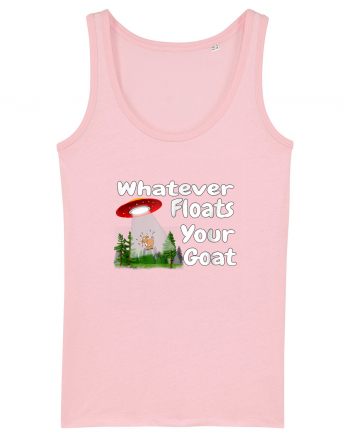 Whatever Floats Your Goat UFO Spaceship Alien Abduction Cotton Pink