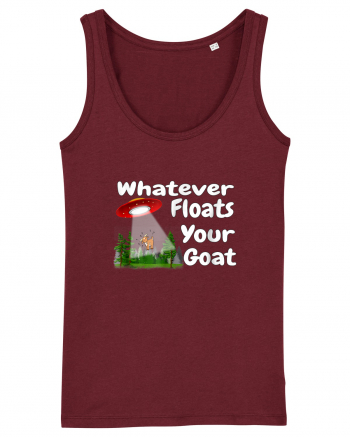 Whatever Floats Your Goat UFO Spaceship Alien Abduction Burgundy