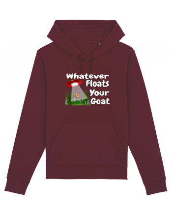 Whatever Floats Your Goat UFO Spaceship Alien Abduction Burgundy