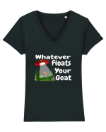 Whatever Floats Your Goat UFO Spaceship Alien Abduction Tricou mânecă scurtă guler V Damă Evoker