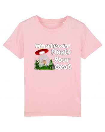 Whatever Floats Your Goat UFO Spaceship Alien Abduction Cotton Pink