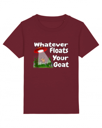 Whatever Floats Your Goat UFO Spaceship Alien Abduction Burgundy