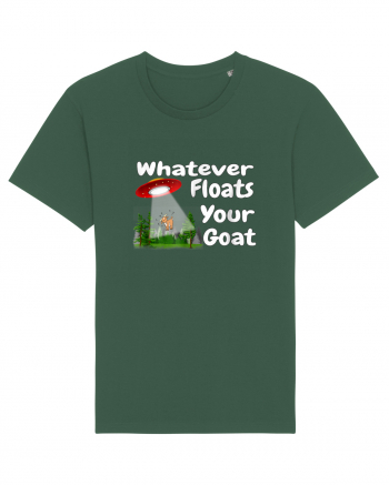 Whatever Floats Your Goat UFO Spaceship Alien Abduction Bottle Green