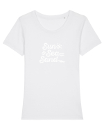 Soare Mare Nisip Tricou mânecă scurtă guler larg fitted Damă Expresser