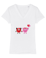 Valentine`s Monsters Tricou mânecă scurtă guler V Damă Evoker
