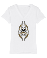 Skull frame Tricou mânecă scurtă guler V Damă Evoker