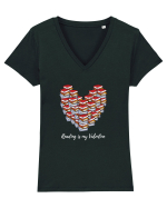 Cititul este dragostea mea de Ziua Indragostitilor Tricou mânecă scurtă guler V Damă Evoker