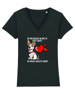 Crezi in dragoste la prima vedere SAU mai trec odata? Tricou mânecă scurtă guler V Damă Evoker