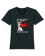 Crezi in dragoste la prima vedere SAU mai trec odata? Tricou mânecă scurtă guler V Bărbat Presenter