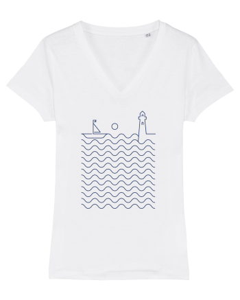 Port pe Mare - Peisaj Din Linii White