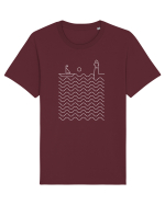 Port pe Mare - Peisaj Din Linii Tricou mânecă scurtă Unisex Rocker