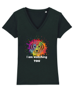 Cainele Colorat Te Urmareste Tricou mânecă scurtă guler V Damă Evoker
