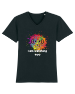 Cainele Colorat Te Urmareste Tricou mânecă scurtă guler V Bărbat Presenter