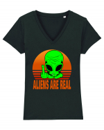 Aliens Are Real Tricou mânecă scurtă guler V Damă Evoker
