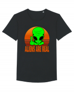 Aliens Are Real Tricou mânecă scurtă guler larg Bărbat Skater