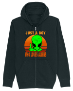 Just A Boy Who Loves Aliens Hanorac cu fermoar Unisex Connector
