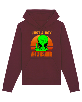 Just A Boy Who Loves Aliens Burgundy